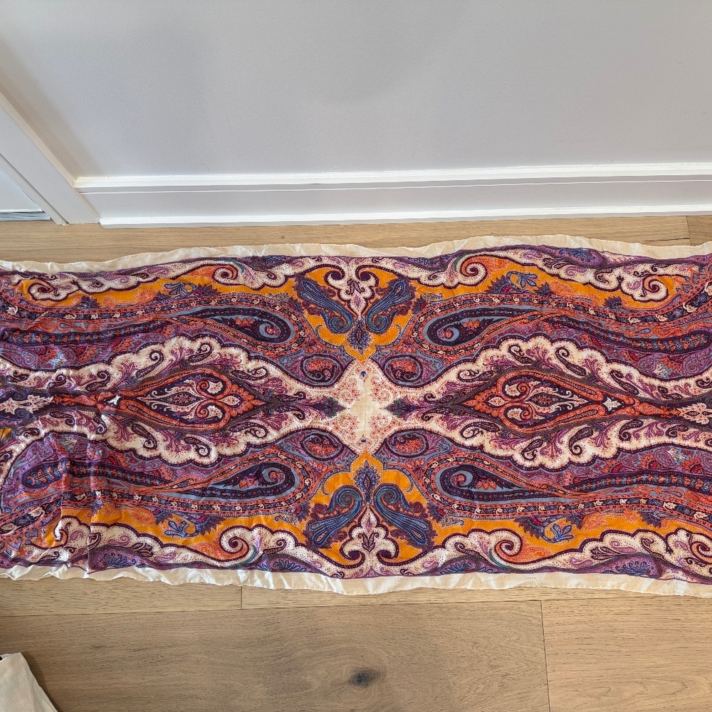 ETRO - Purple & Orange Paisley Scarf